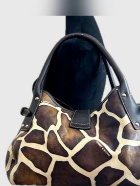 Dooney & Bourke Giraffe Tote Handbag Hook and Loop Closure